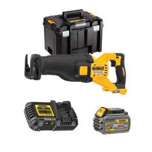 Dewalt DCS389T1-QW Scie sabre 54V XR FLEXVOLT + 1 X 6.0 Ah 54V Batterie + chargeur - en coffret