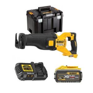 Dewalt DCS389X1-QW Scie sabre 54V XR FLEXVOLT + 1 X 9.0 Ah 54V Batterie + chargeur - en coffret