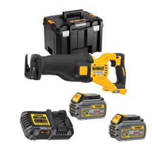 Dewalt DCS389T2-QW Scie sabre 54V XR FLEXVOLT + 2 X 6.0 Ah 54V Batterie + chargeur - en coffret