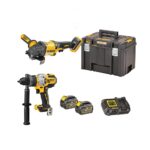 Dewalt DCK2016T2T-QW Jeu d'outils - Perceuse-visseuse à percussion DCD999 + Meuleuse d'angle DCG418 -2 X 6.0 Ah Batterie + Chargeur + coffret