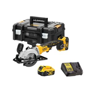 Dewalt DCS571P2T-QW XR Brushless SCIE CIRCULAIRE 115mm 18V 750W – 2 X 5 Ah Batteries, chargeur en coffret