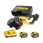 Dewalt DCG460X2-QW Meuleuse d'angle sans fil 54V 230mm – 2X9.0Ah Batterie FlexVolt + chargeur en coffret