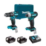 Makita DLX2414ST Set DHP487 Perceuse à percussion sans fil + DTD157 Visseuse à Chocs 18V - 2X5.0Ah Batteries + chargeur en coffret