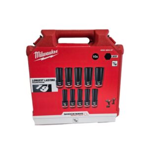 Milwaukee 4932480457 Set de 10 douilles Shockwave 1/2"