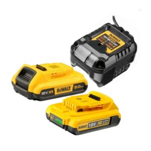 Dewalt DCB1102D2-QW Pack 2 Batteries XR 18V - 2.0Ah Li-Ion + Chargeur