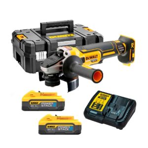 Dewalt DCG405H2T-QW Set meuleuse d'angle Li-Ion 18V XR (2x batteries Powerstack 5.0Ah) dans TSTAK - 125mm - moteur brushless