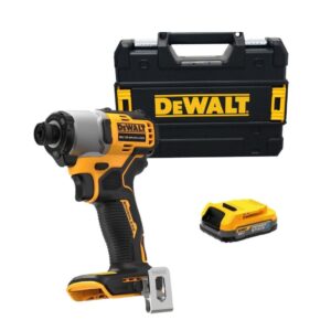 Dewalt DCF840E1T-XJ CLÉ À CHOCS SANS FIL 18V XR 1/4″ 1 x 1.7 Ah Batterie PowerStack avec coffret - sans chargeur