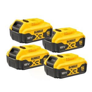 Dewalt DCB184P4 Lot de batteries 4 x DCB184 18V Li-Ion XR - 4 X 5.0Ah