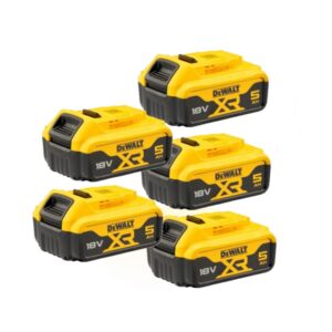 Dewalt DCB184P5 Lot de batteries 5 x DCB184 18V Li-Ion XR - 5 X 5.0Ah