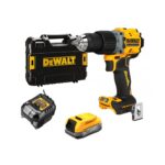 Dewalt DCD805E1T-QW Perceuse à percussion POWERSTACK XR Brushless 18V 90Nm - 1 X 1,7Ah Batterie, chargeur en coffret