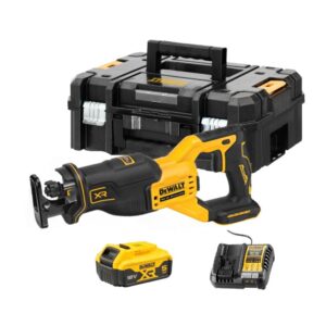 Dewalt DCS382P1-QW Scie sabre 18V Li-ion XR - 1 X 5 Ah Batterie + chargeur et Coffret TSTAK