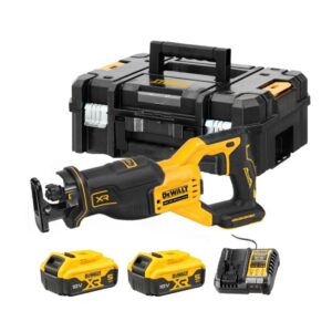 Dewalt DCS382P2-QW Scie sabre 18V Li-ion XR - 2 X 5 Ah Batteries + chargeur et Coffret TSTAK