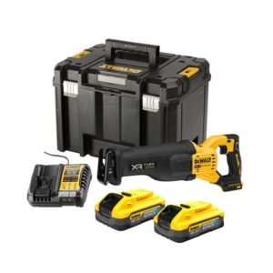 Dewalt DCS386H2-QW Scie sabre XR FlexVolt Advantage  18V – 2 X 5.0Ah Powerstack Batteries + chargeur et Coffret TSTAK