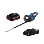 Bosch Professional GHE 18V-50 Taille haie sans fil 18V 50cm – 06008C9500 + 1x 4.0Ah batterie GBA 18V + Chargeur GAL 18V-40